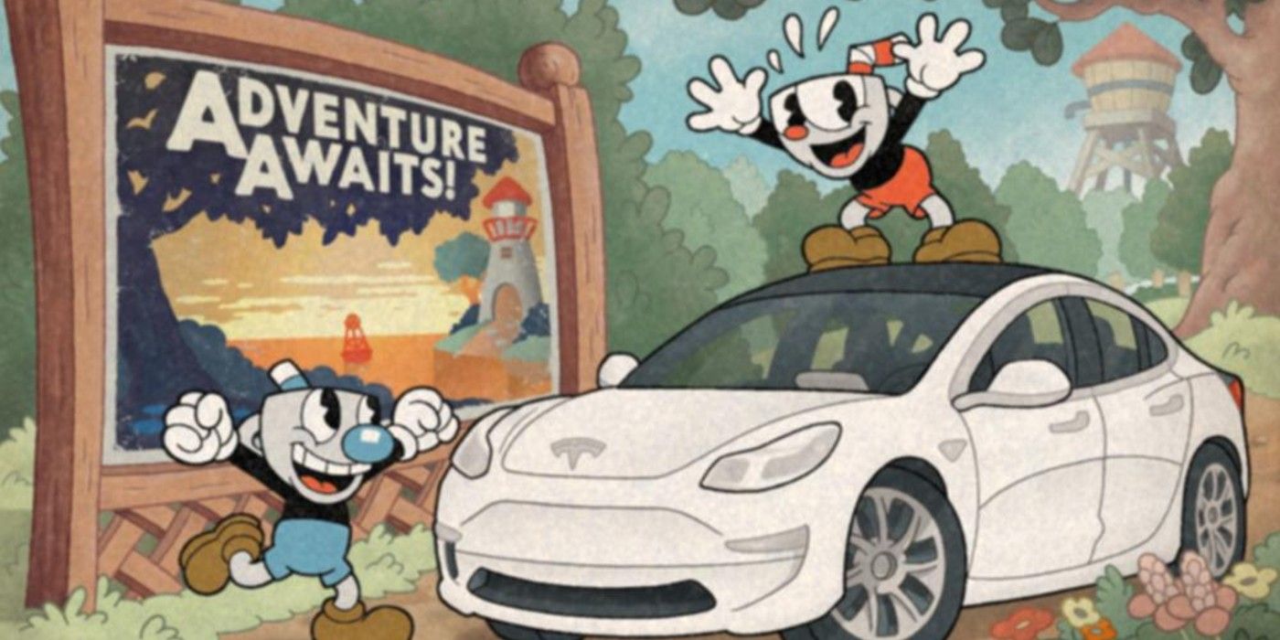 Cuphead pode ser jogado em carros Tesla