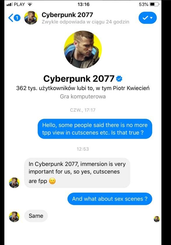 cyberpunk 2077 twitter conversation
