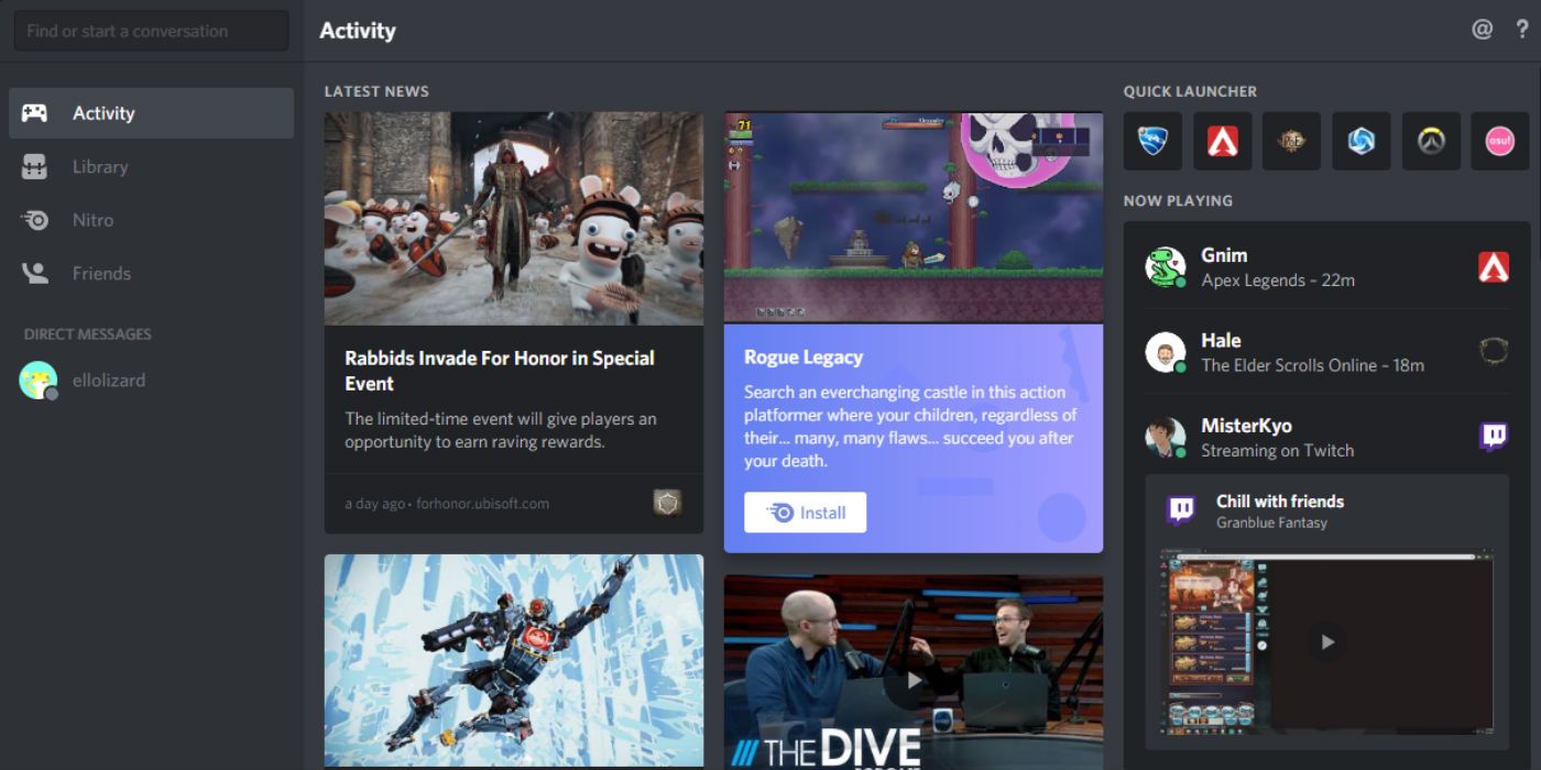 discord free games activity feed