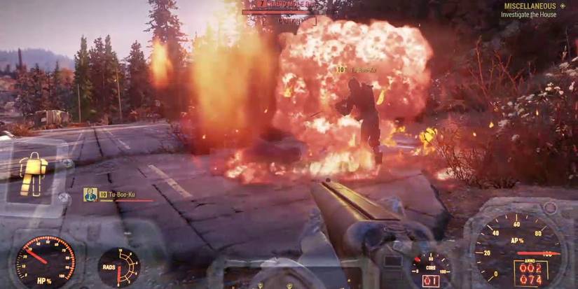 small explosion around a player.