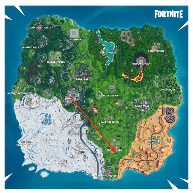 fortnite season 10 week 6 map