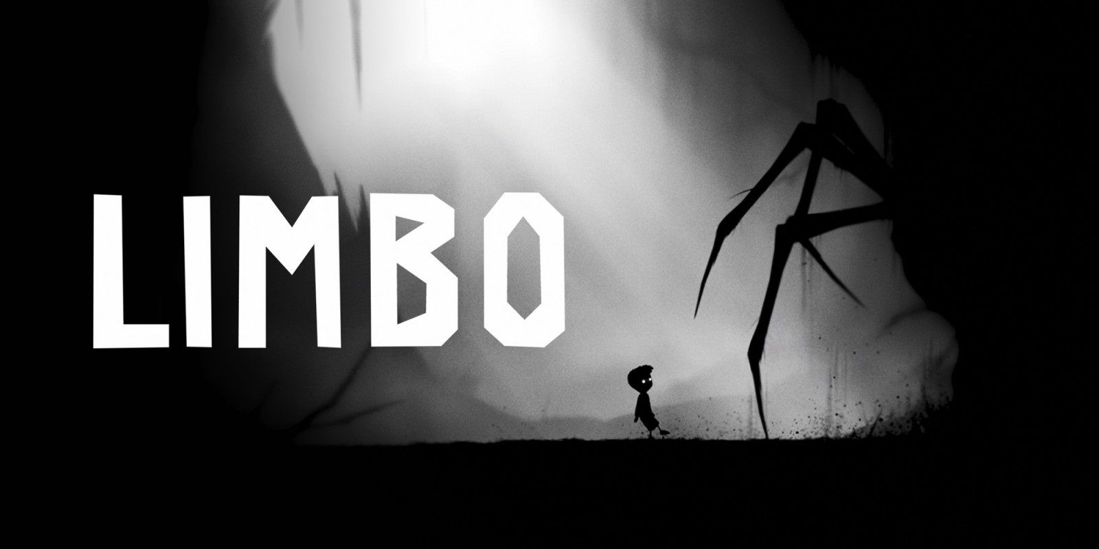 Limbo title art with protagonist and spider