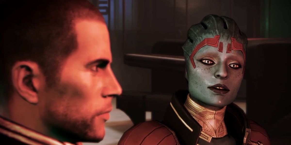 Samara talking to Shepard.