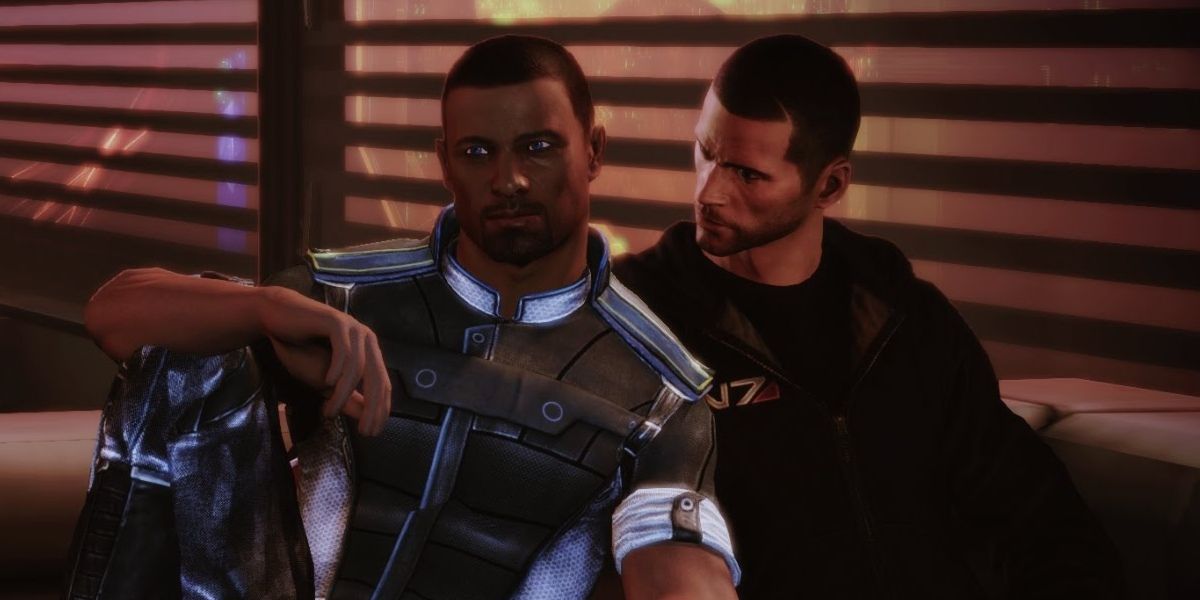 Shepard sitting close to Steve.