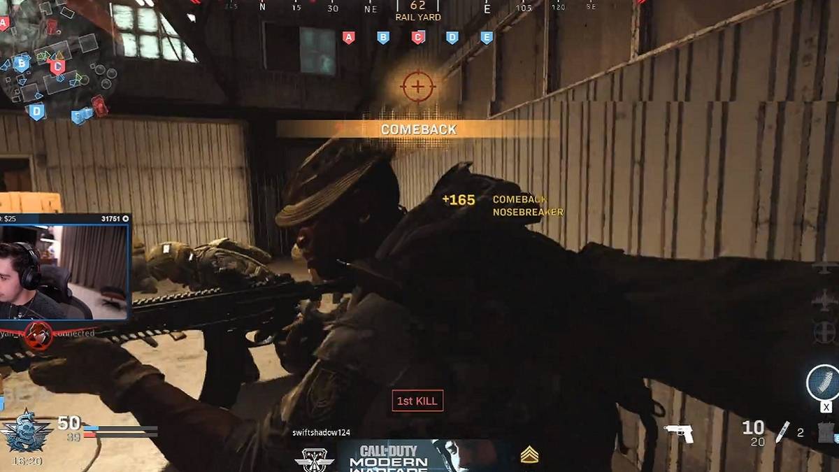 twitch streamer shroud call of duty modern warfare melee killstreak