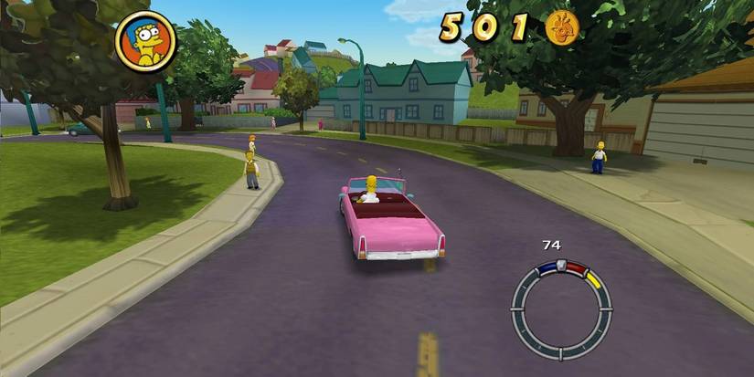 simpsons hit and run homer in sedan springfield