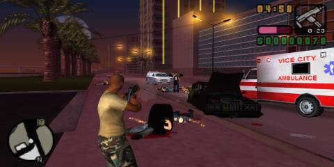 GTA Vice City Stories character aiming a gun
