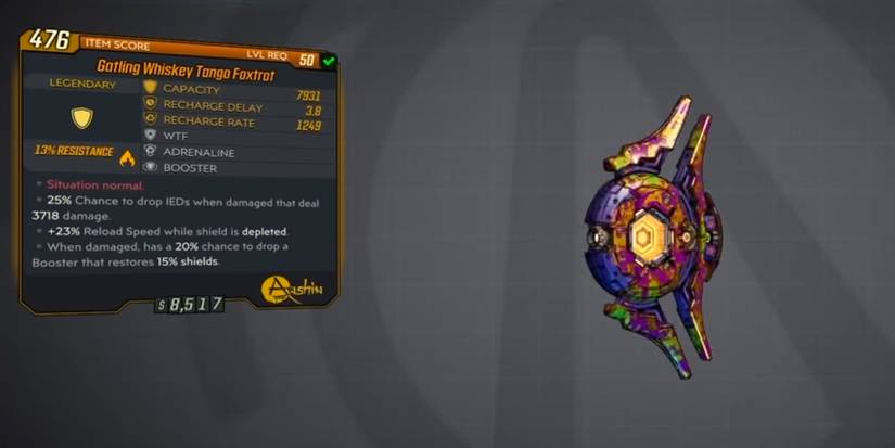 whiskey tango foxtrot shield borderlandds 3 legendary guide gearbox