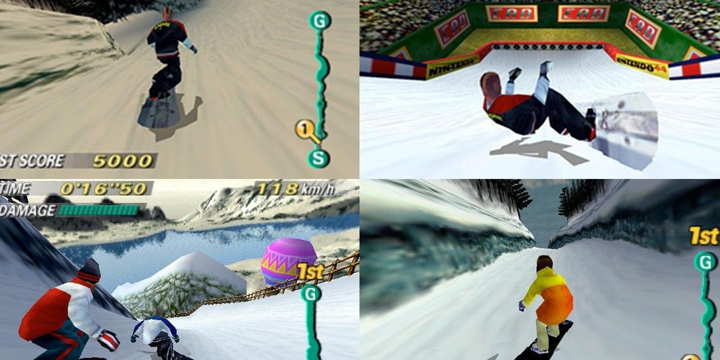 1080 Snowboarding Split Screen multiplayer down slopes