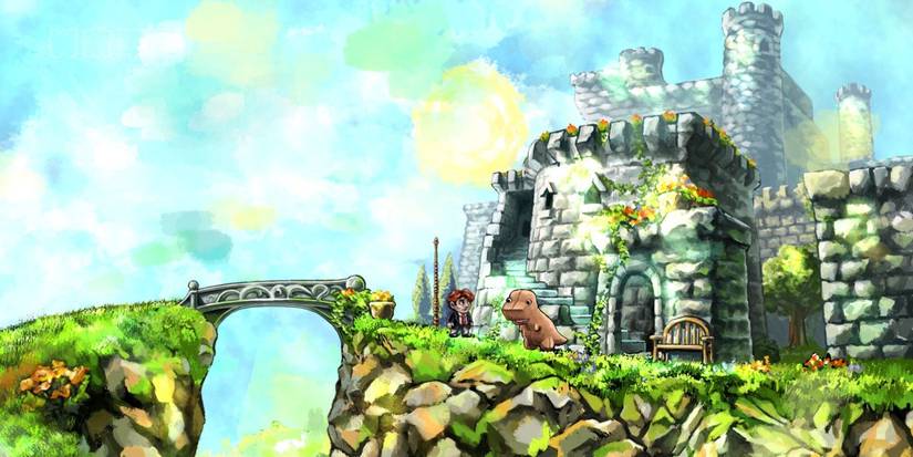 Braid - protagonist next to castle