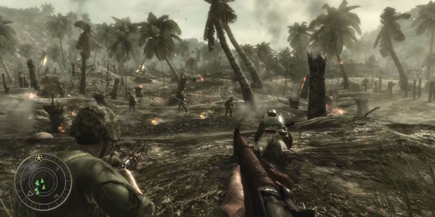 Call Of Duty World At War Combat With Palm Trees