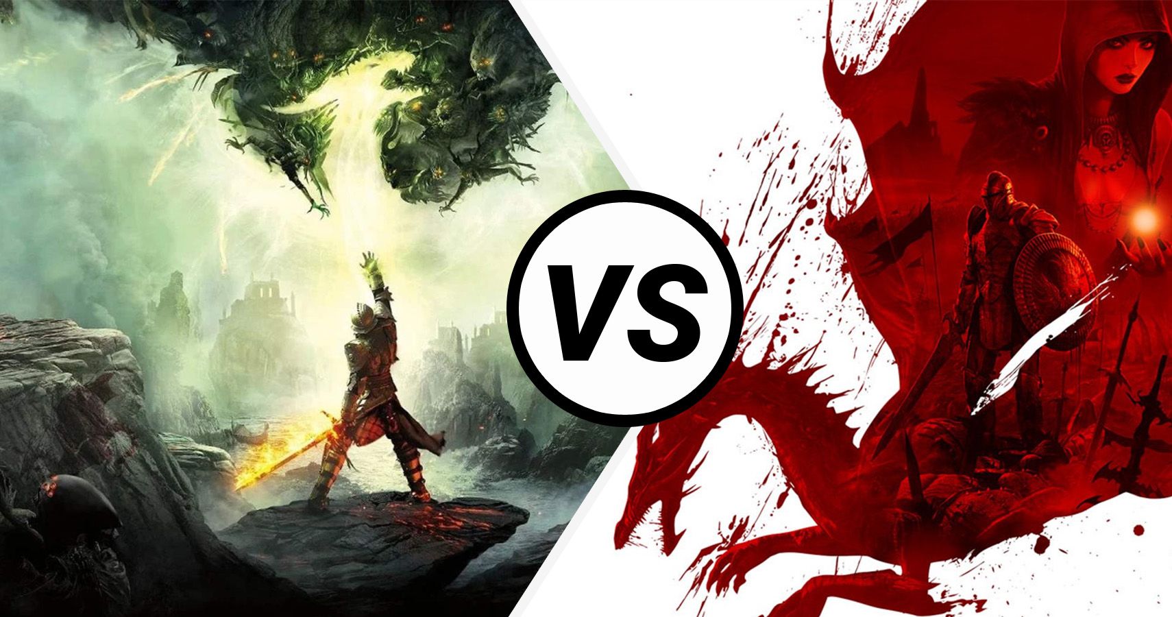 Коллаж Dragon Age Inquisition vs Dragon Age Origins