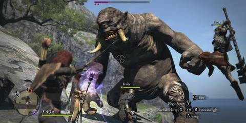 Fighting a monster in Dragon's Dogma