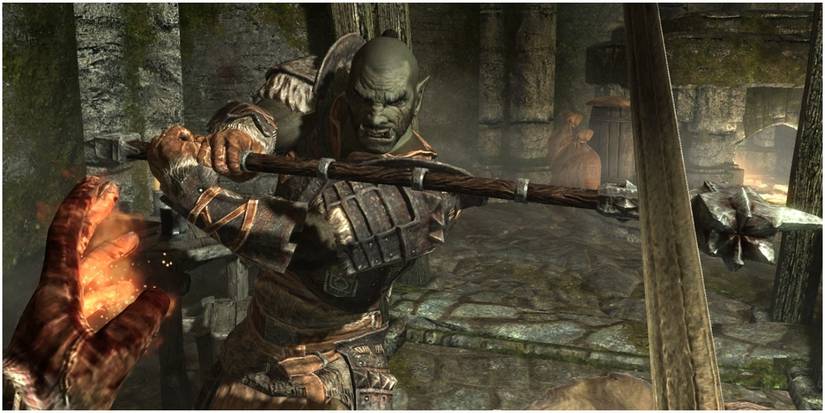 Elder Scrolls Orc In Combat