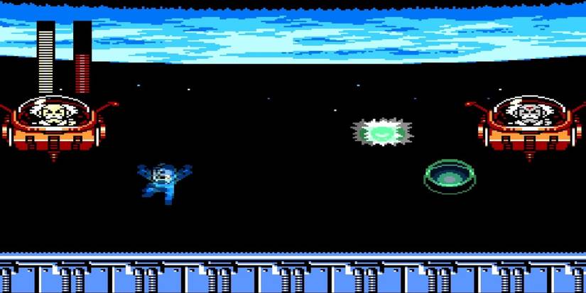 Mega Man falling after being hit