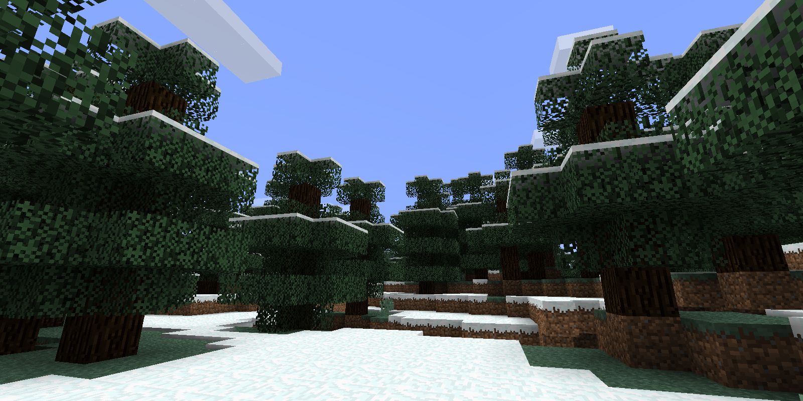 Minecraft Snowy Taiga with snow covered trees