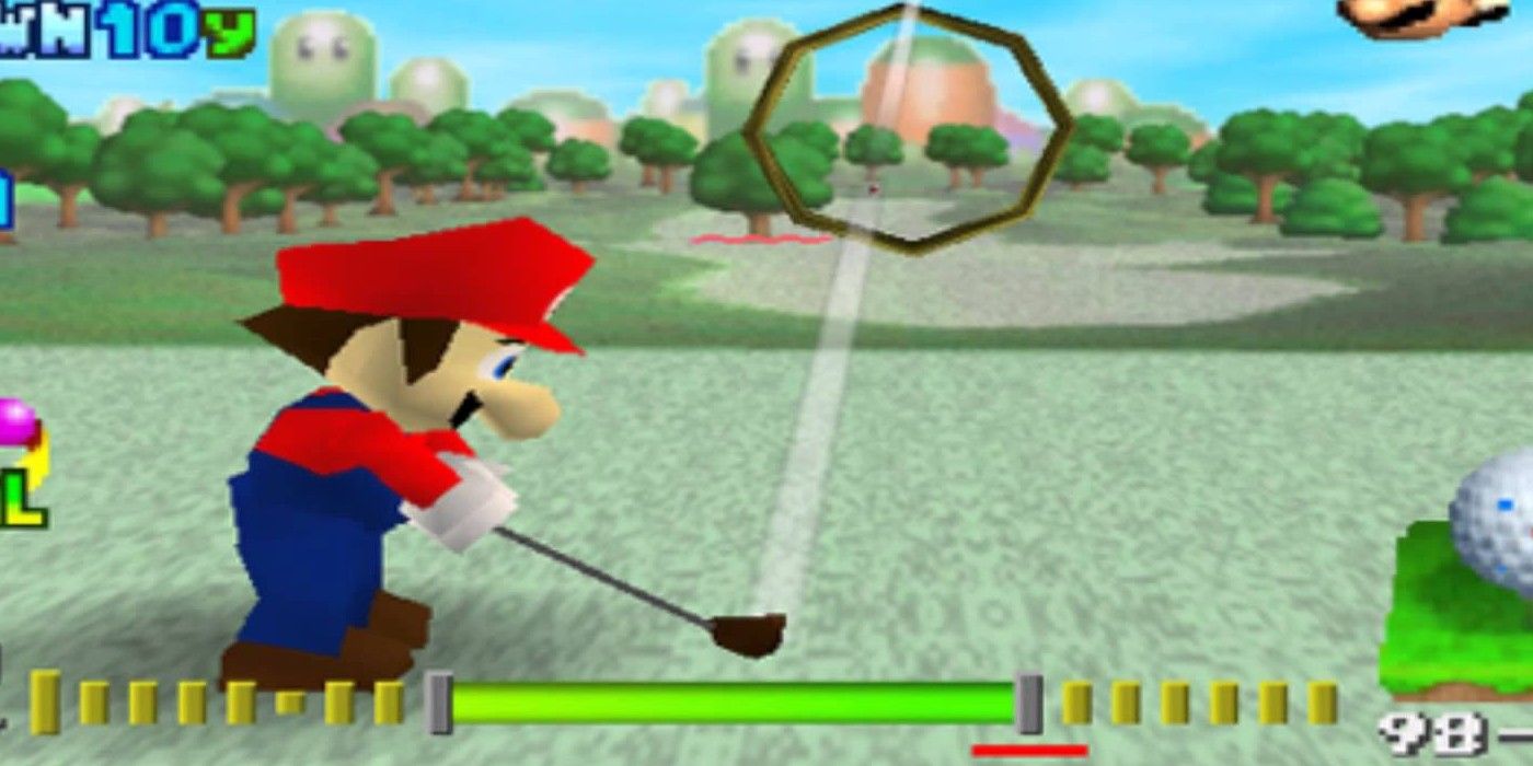 Марио играет в Mario Golf (N64)