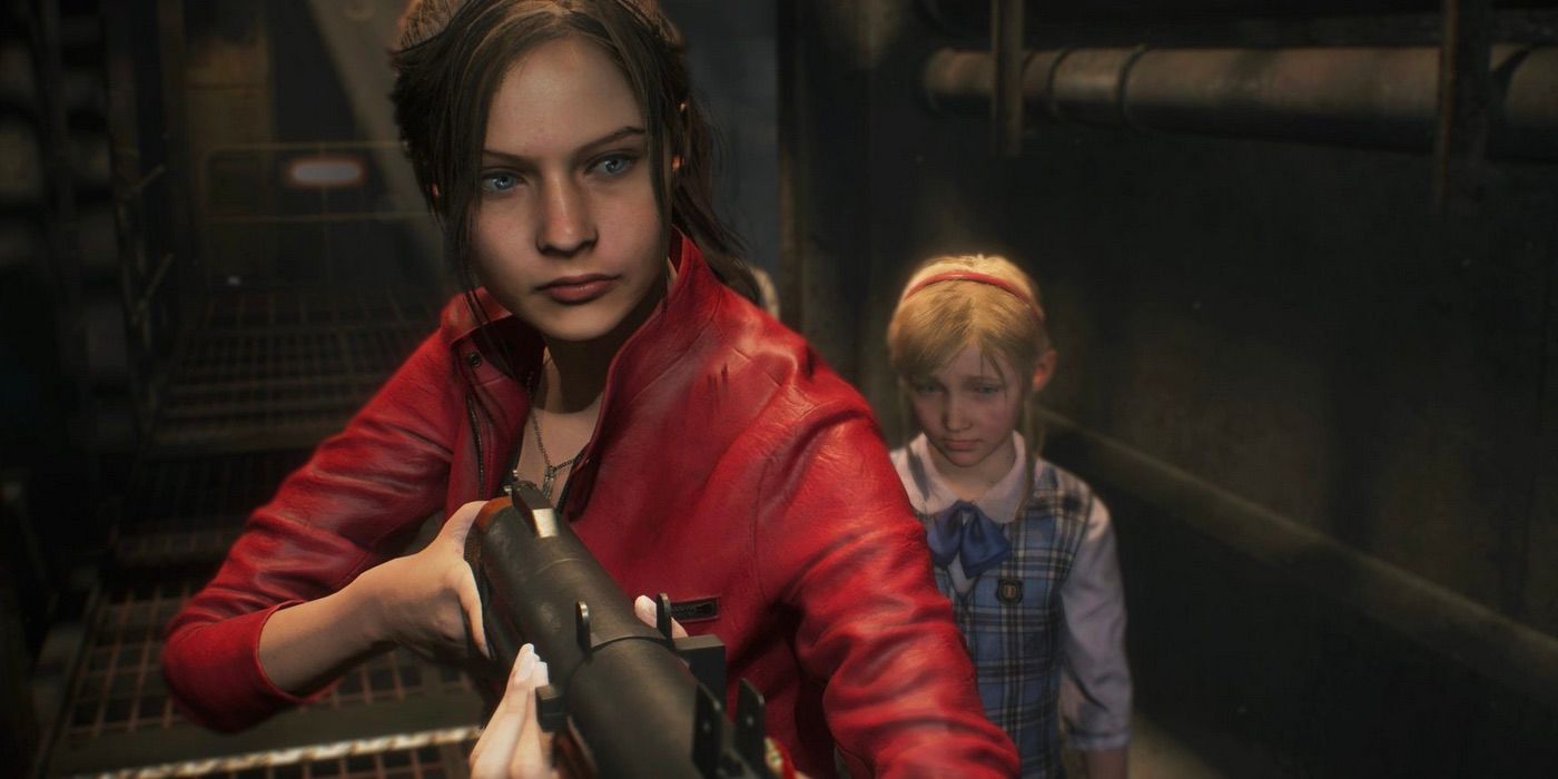 Resident Evil 2 Claire holding gun