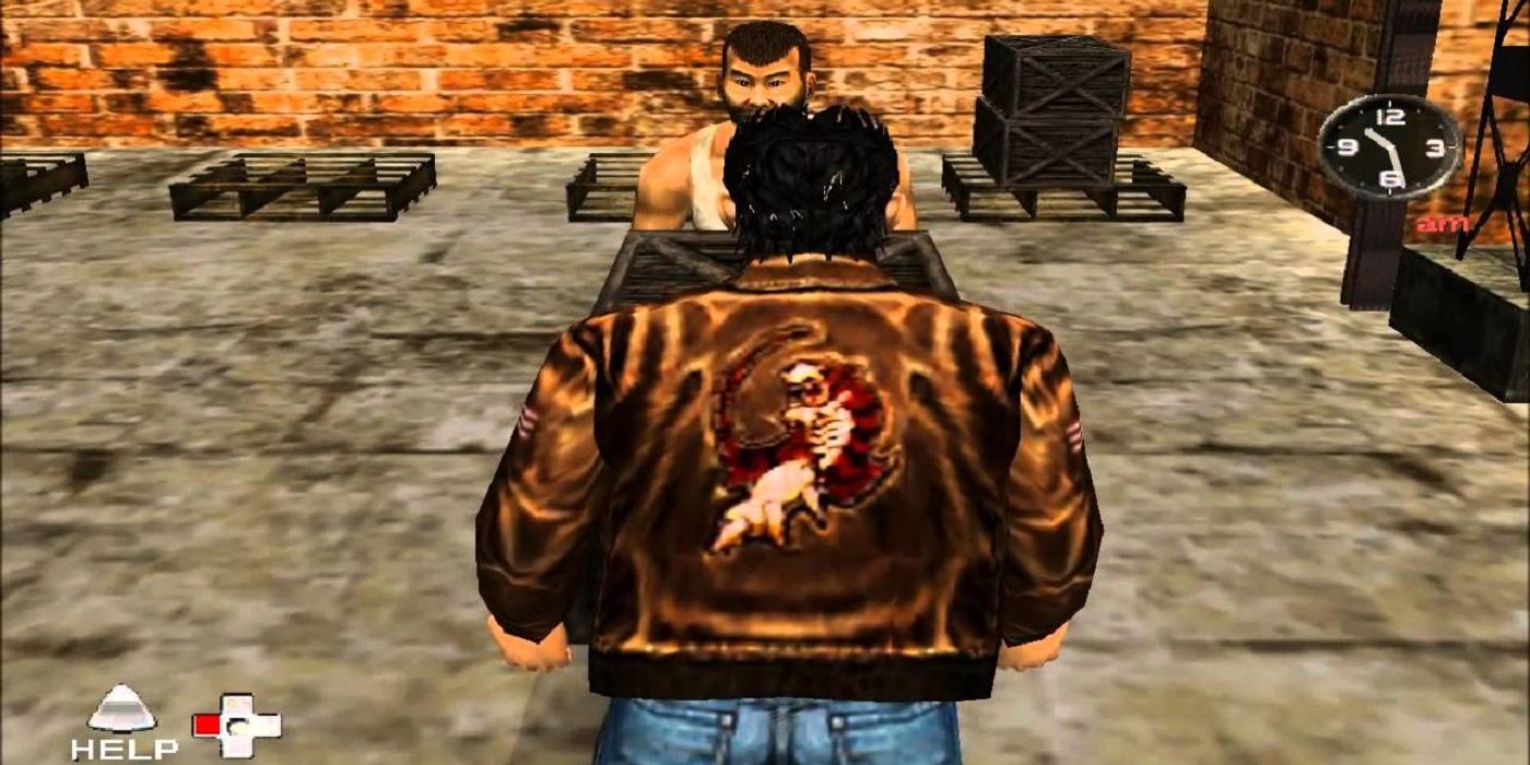 Shenmue II moving crates on the dock dreamcast
