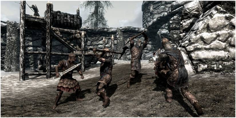 Skyrim Imperial and Stormcloak Battle