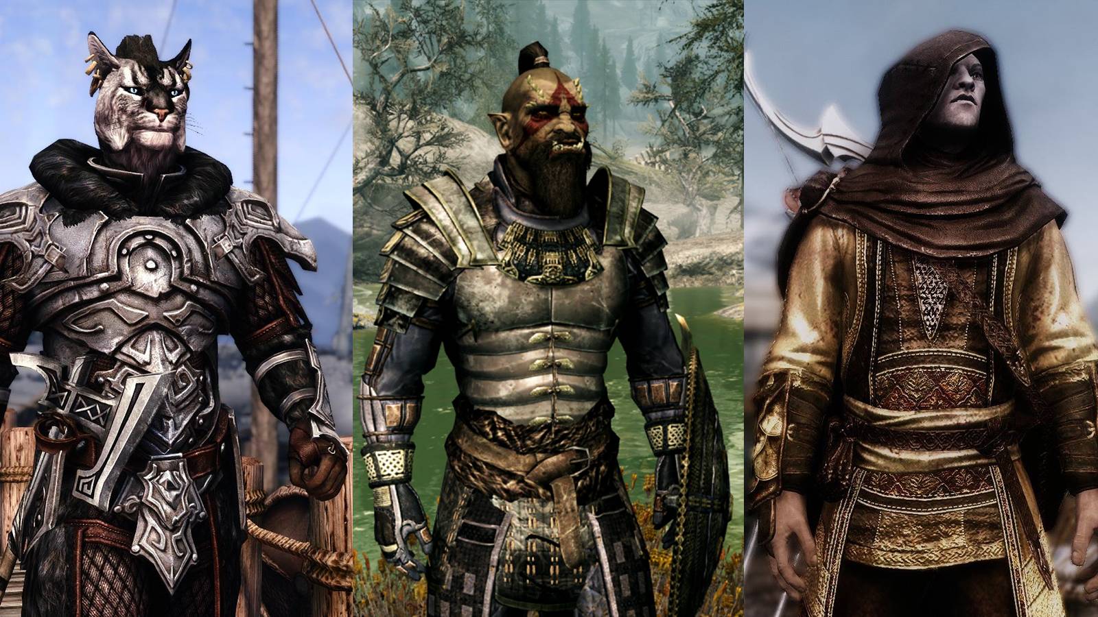 Skyrim Khajiit, Orc, And Bosmer