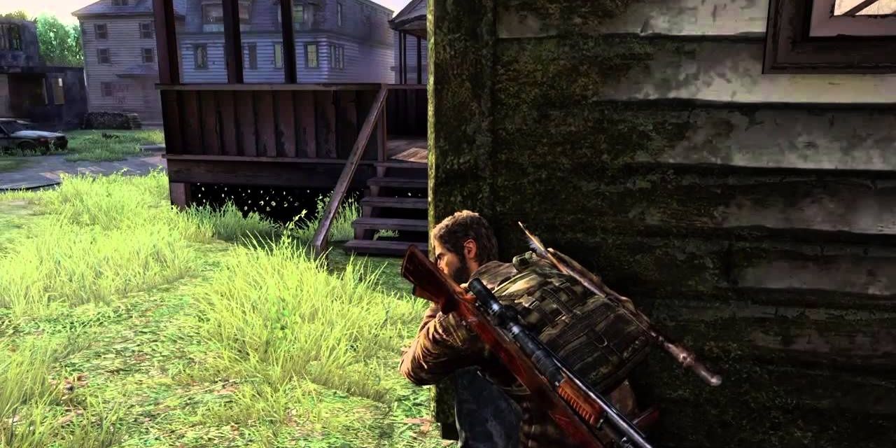 Joel bersembunyi dari Penembak Jitu di The Last of Us