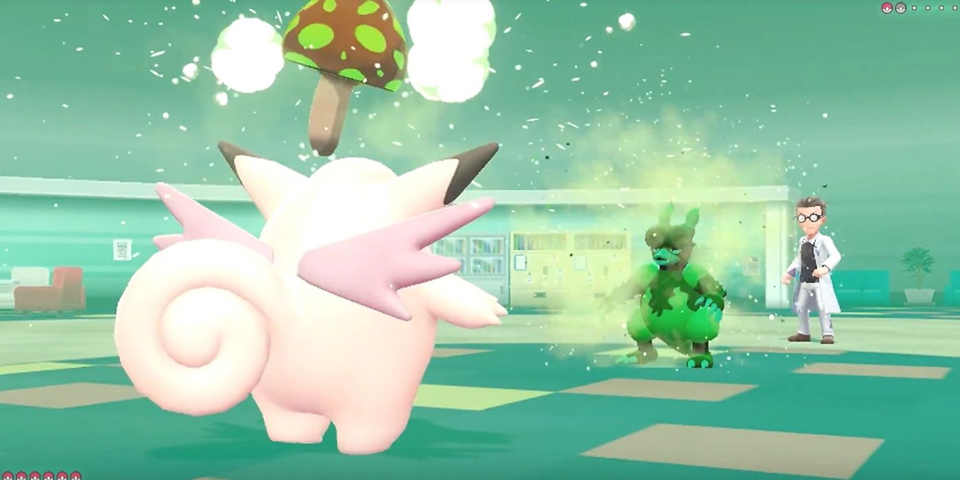 The grass type move Sleep Spore being used in Pokemon