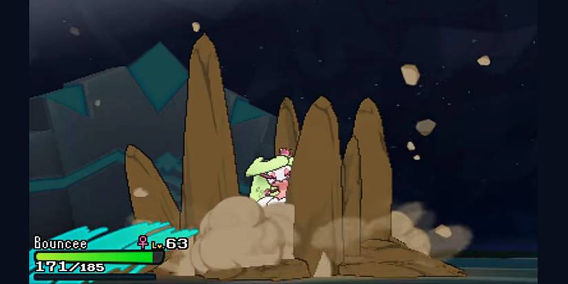 Stone Edge hitting the target in Pokemon Sun and Moon
