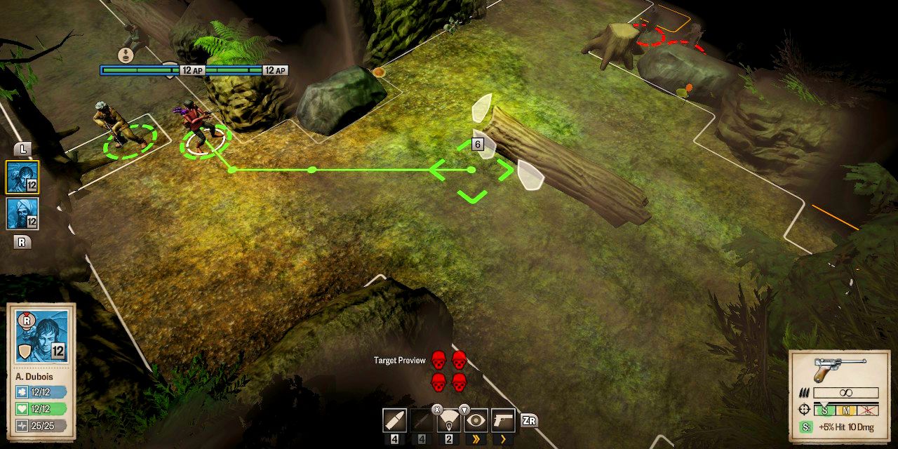tactical gameplay in open grassy terrain in this lovecraft inspired game