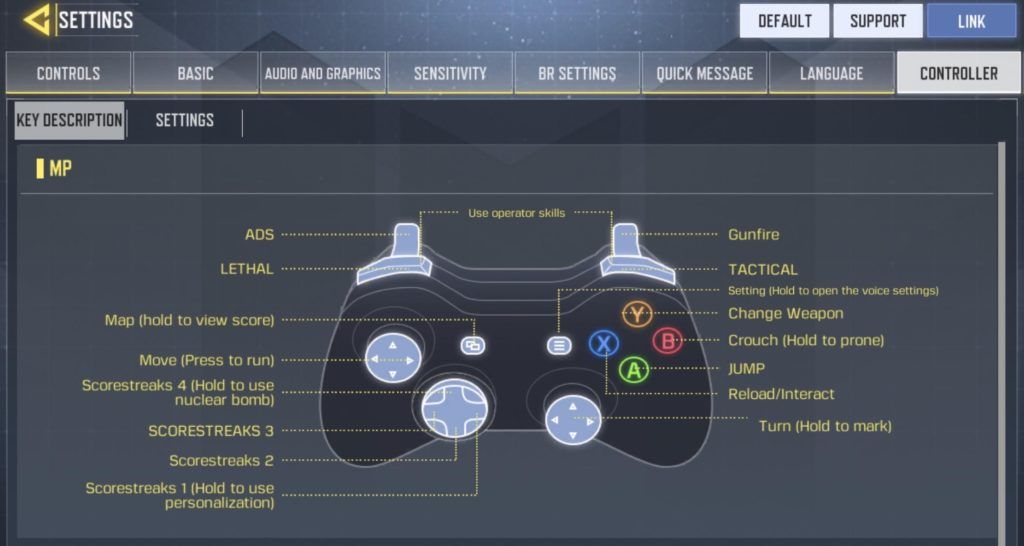 call of duty mobile controller settings