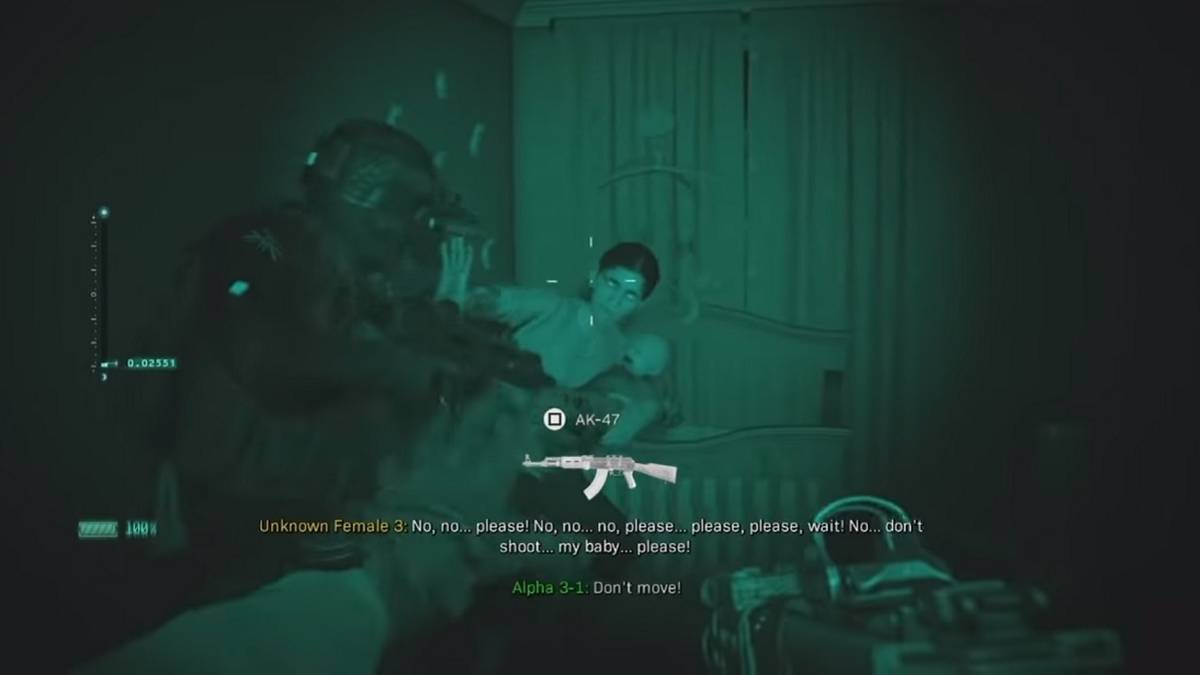 call of duty modern warfare shoot baby mission clean house