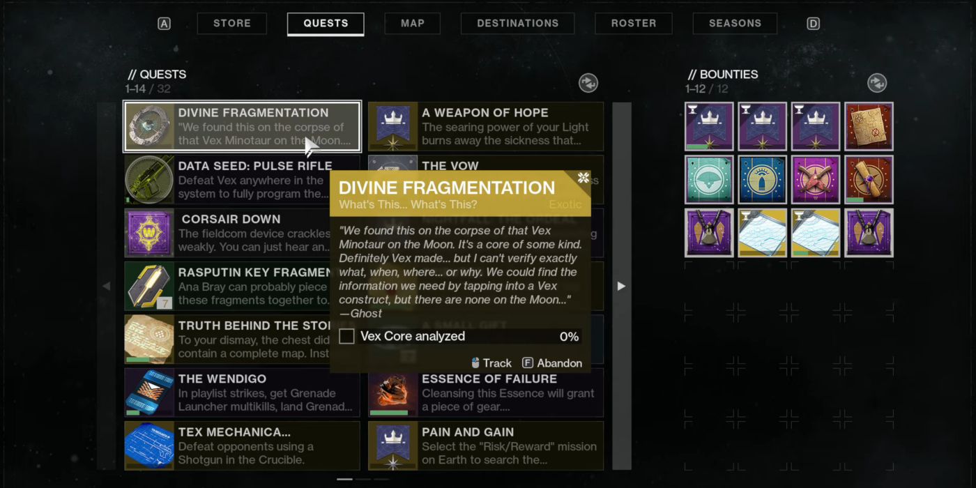 divine fragmentation what's this quest step