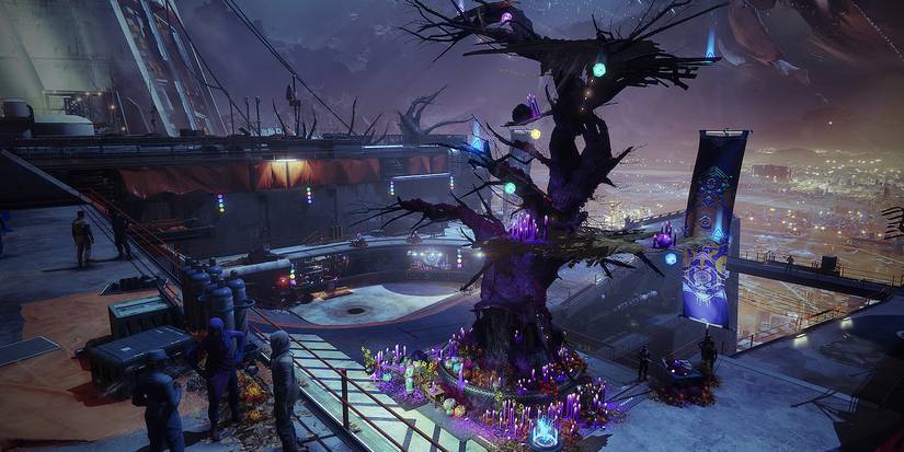 tower decorated for festival of the lost