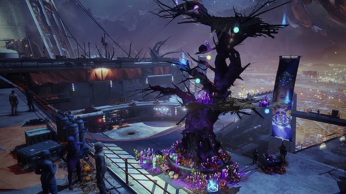 tower decorated for festival of the lost