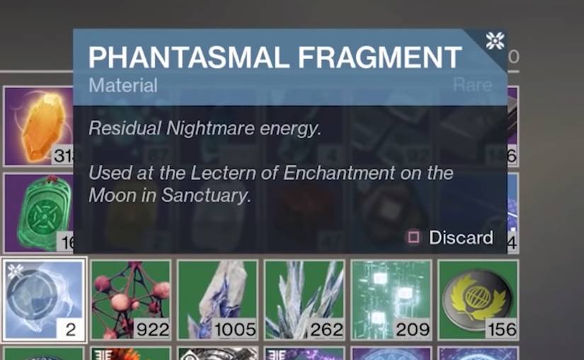 destiny 2 phantasmal fragment tool tip