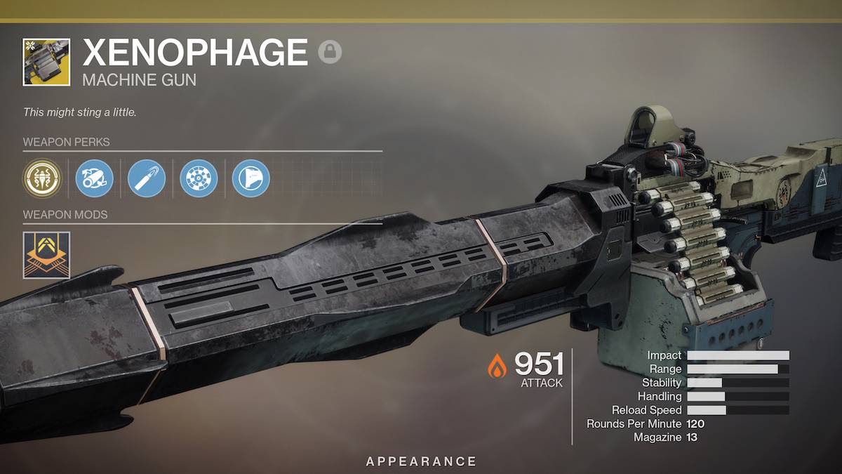 xenophage heavy machine gun