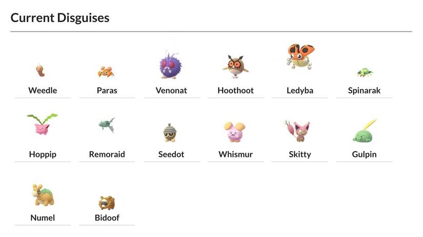 Ditto Disguises Pokemon Go