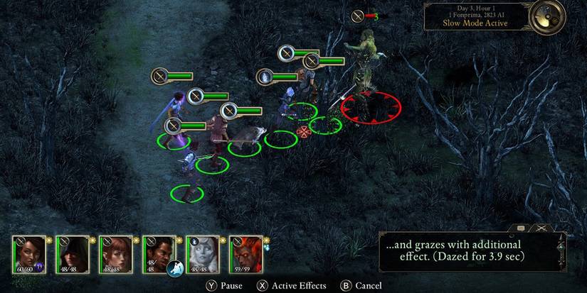 A screenshot of combat in PoE.