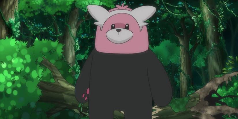 Bewear in a forest in Pokemon