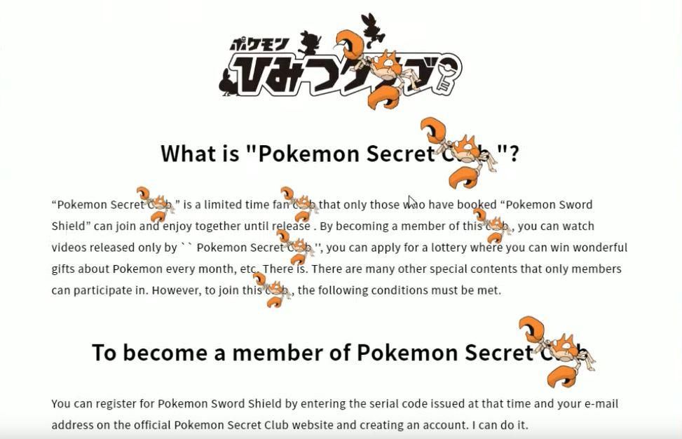 pokemon sword shield official website krabby tease