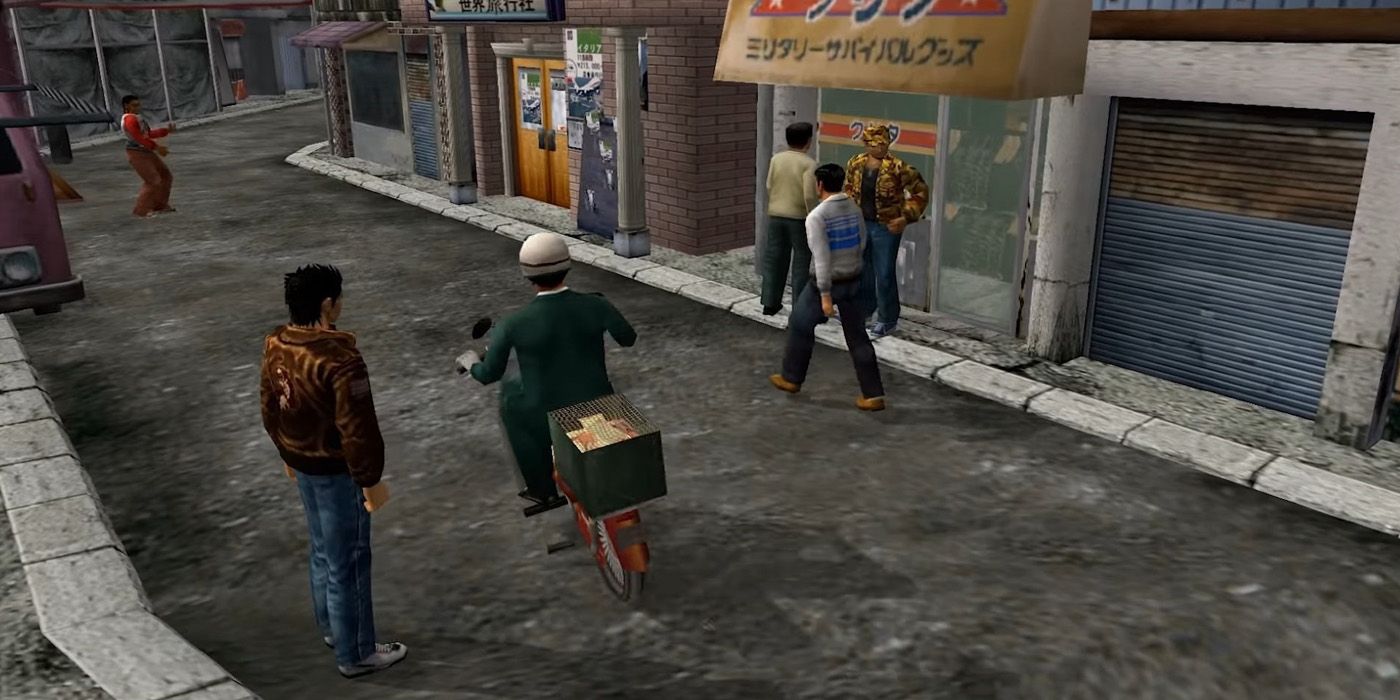 Ryo hanging out in Yokosuka's Dobuita Street in the first Shenmue game