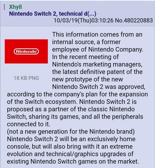 switch 2 leak rumor