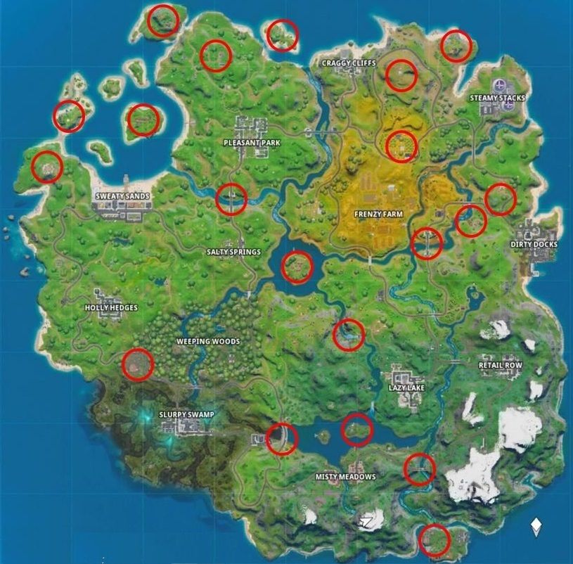 All Landmark locations for fornite chapter 2