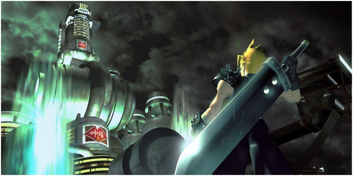 Final fantasy 7 art cloud looking at mako reactor