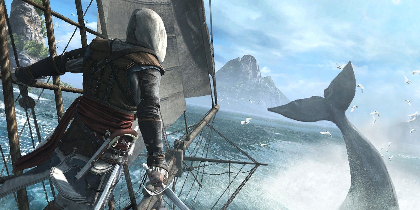 Assassins Creed Black Flag Whale Diving Into Water