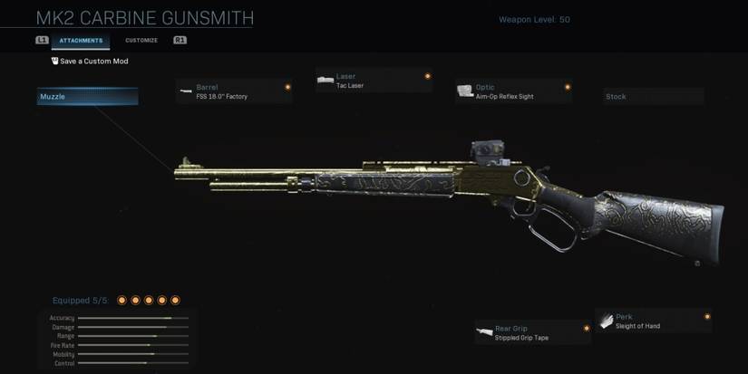 Call Of Duty Modern Warfare MK2 Carbine In Gunsmith
