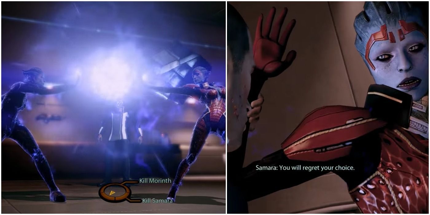 Shepard Helps Morinth Kill Samara in Mass Effect 2