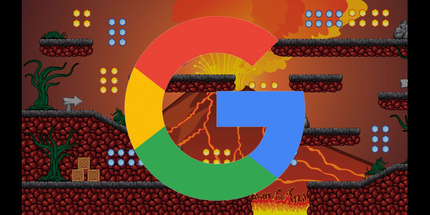 google logo overlay on video game