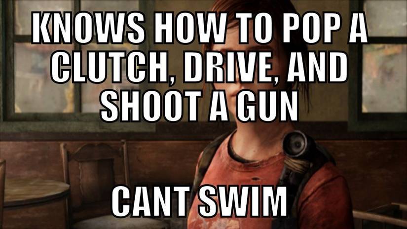 Last of us cant swim meme