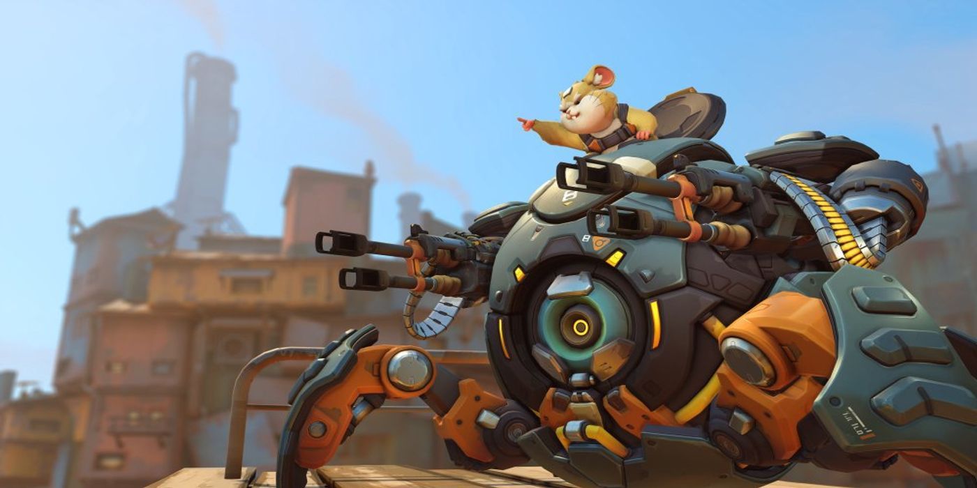 Wrecking Ball pointing in Overwatch